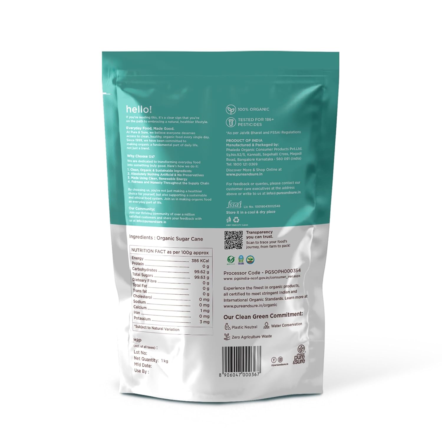 Pure & Sure Organic Sugar,1 Kg