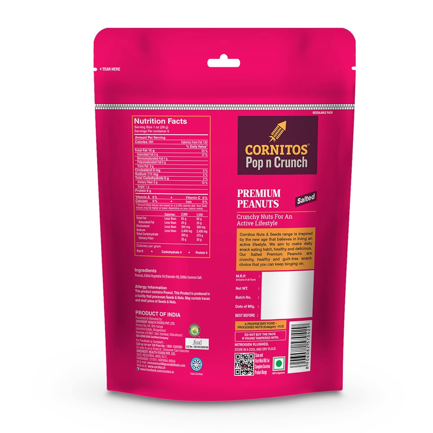 Cornitos Roasted Peanut Salted, 150g