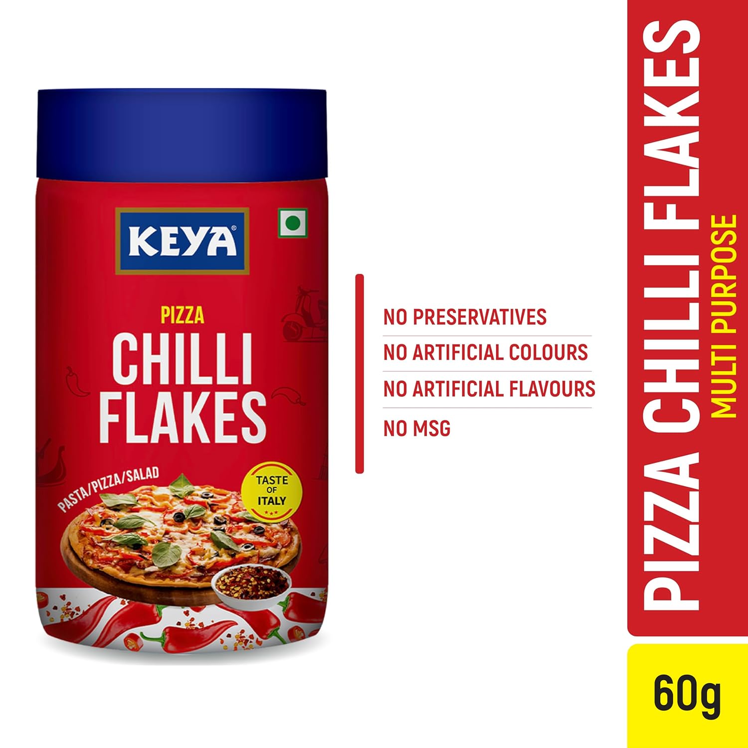 Keya Pizza Chilli Flakes, 60 g