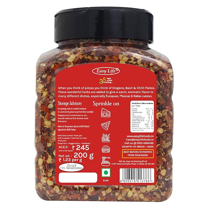 Easy Life Roasted Chilli Flakes, 200 g