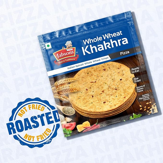 Jabsons Whole Wheat Pizza Roasted Khakhra, 180 g