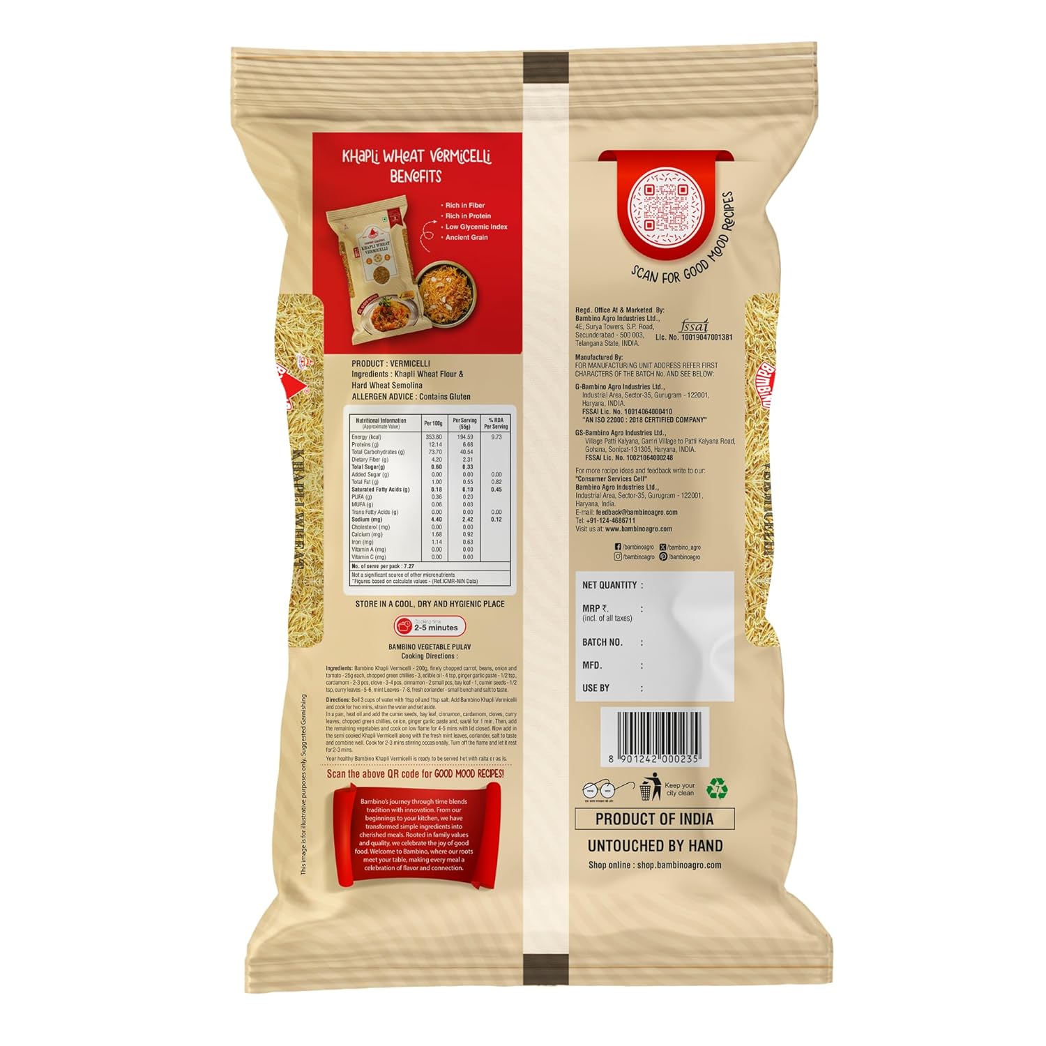 Bambino Khapli Vermicelli 400g
