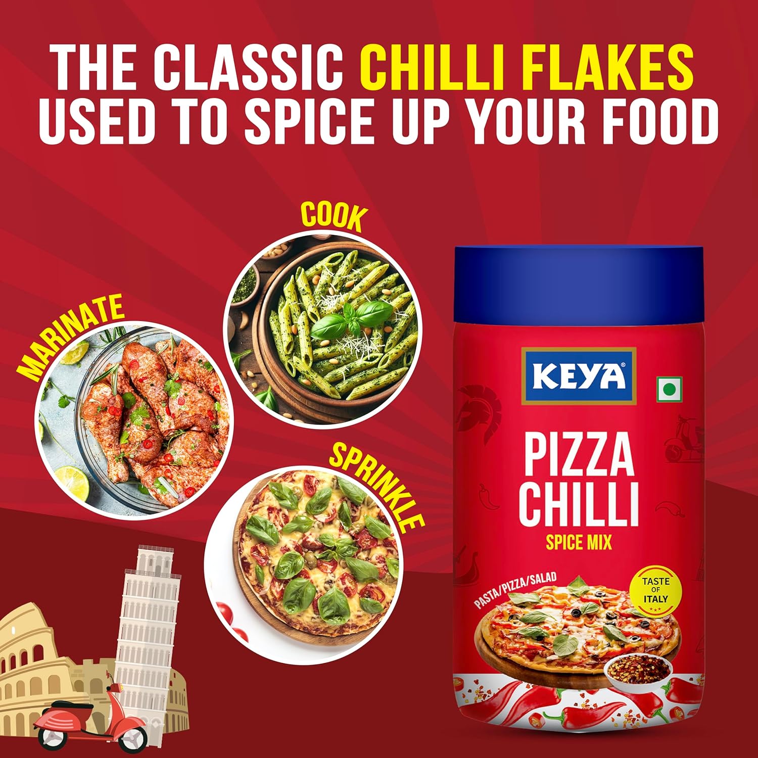 Keya Pizza Chilli Flakes, 60 g