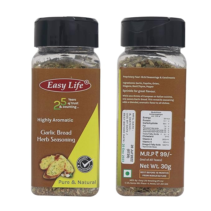 Easy Life Garlic Herb Bread Seasoning, 30 g