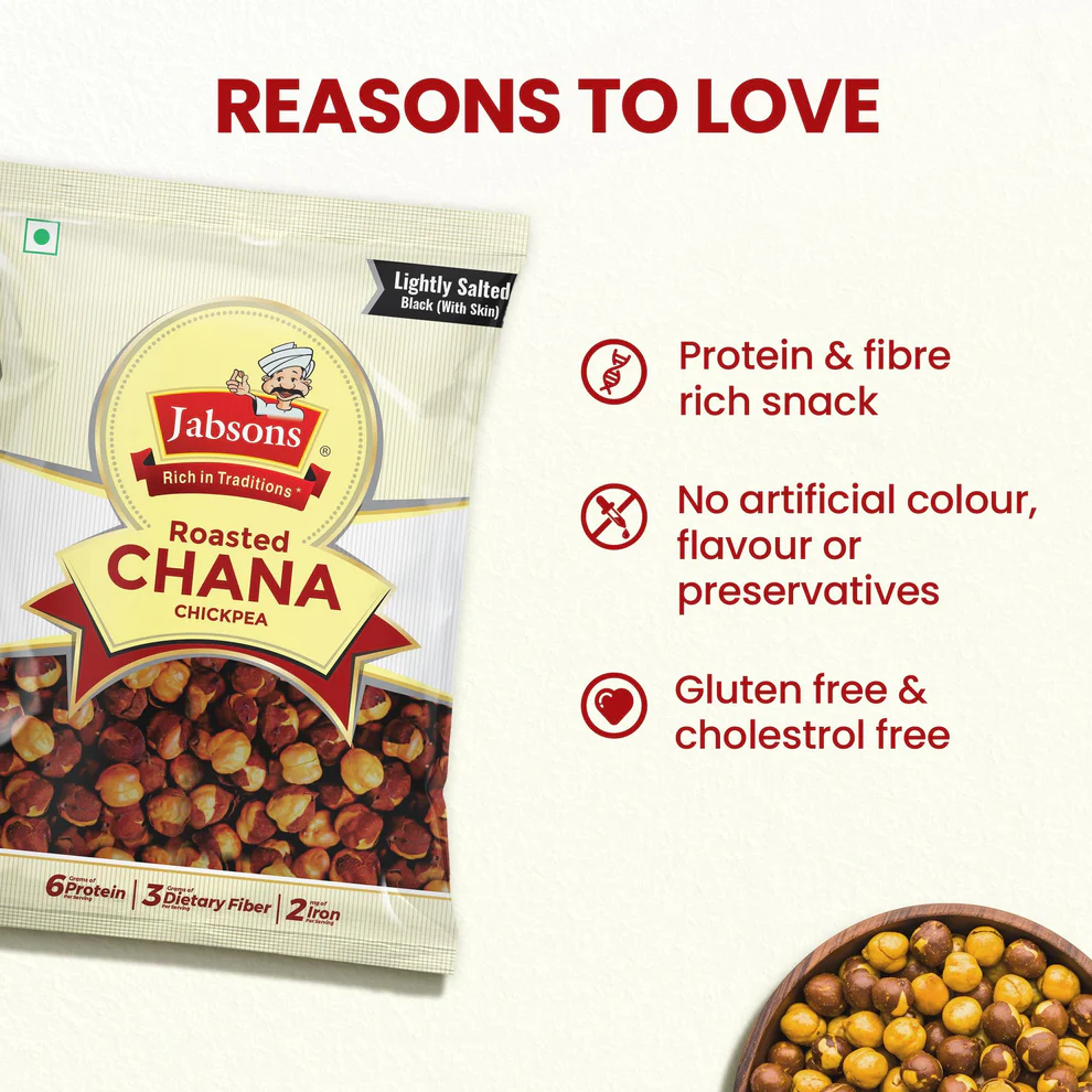 Jabsons Black Salted Roasted Chana, 200 g