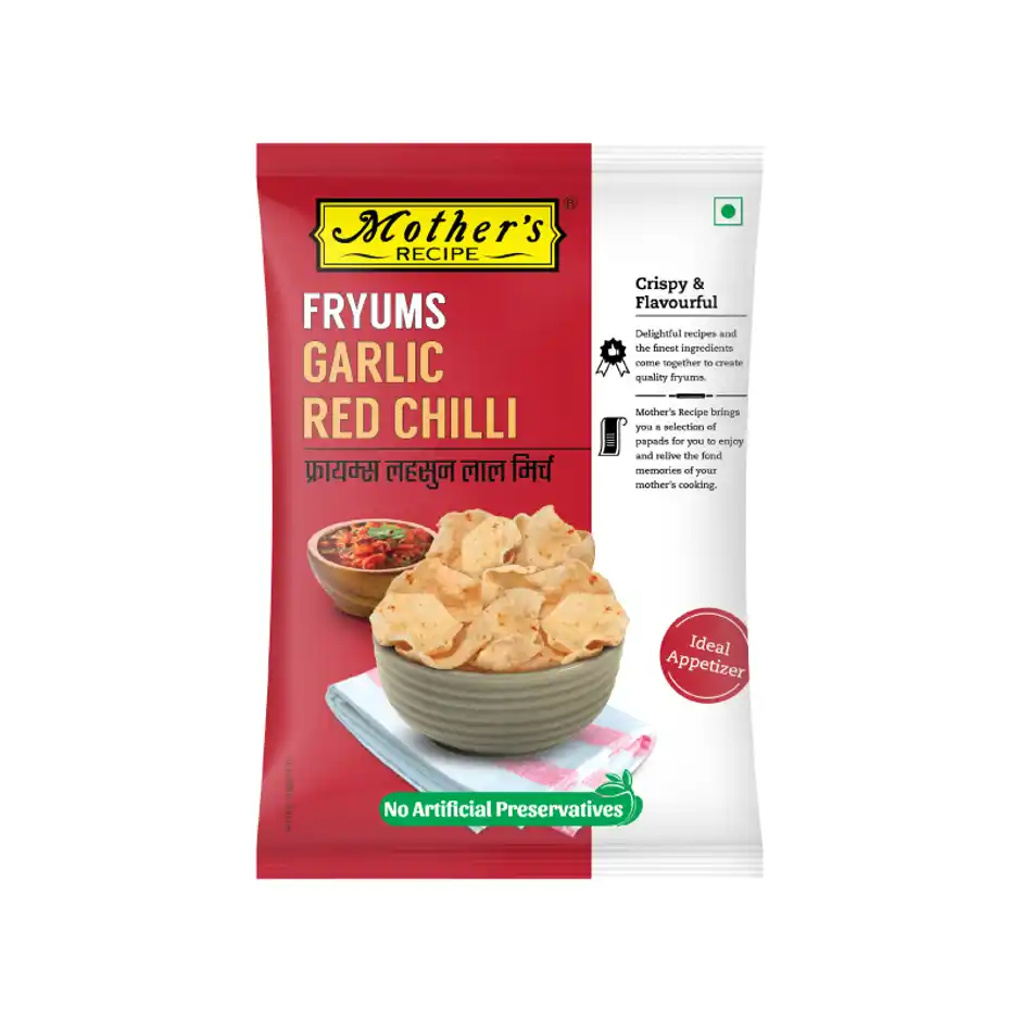 Mother's Recipe Garlic Red Chilli Fryums , 75 g