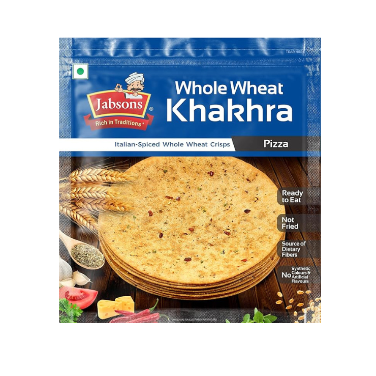 Jabsons Whole Wheat Pizza Roasted Khakhra, 180 g