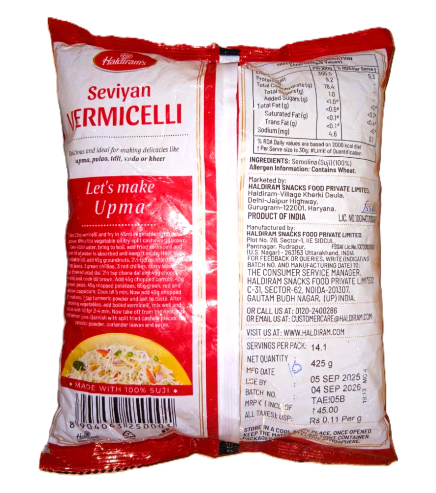 Haldirams Seviyan Vermicelli, 425g