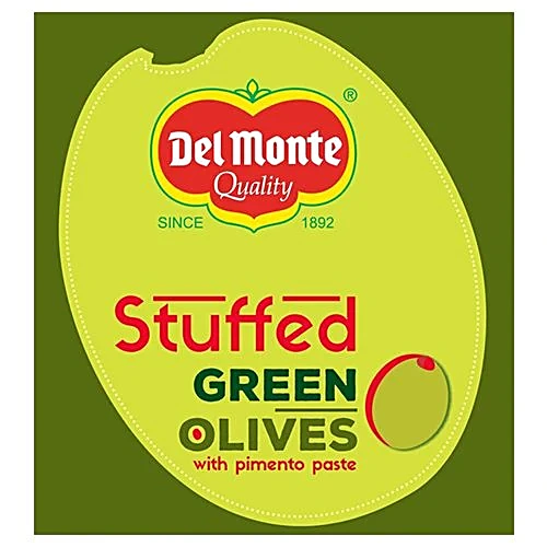 Del Monte Whole Stuffed Green Olives Pimento Paste, 450 g