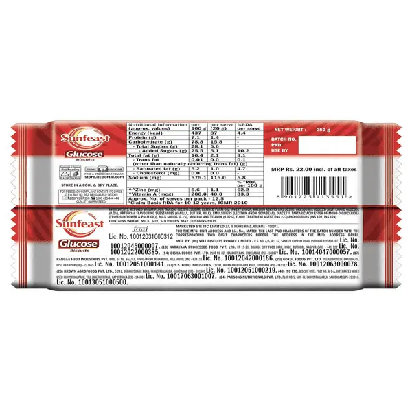 Sunfeast Glucose Biscuits, 224 g