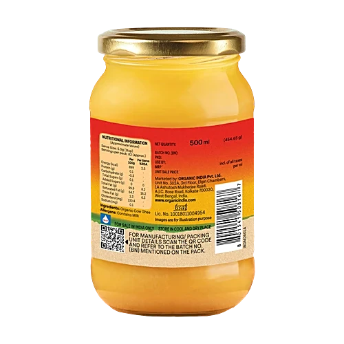 Organic India Desi Ghee/Nei, 500 ml