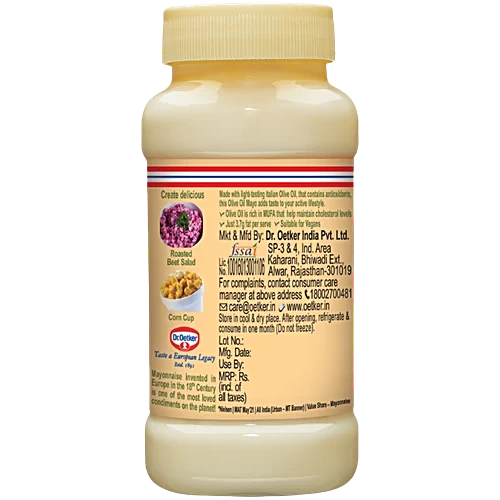 Dr.Oetker FunFoods Olive Oil Veg Mayonnaise, 250 g