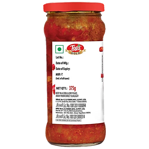 Tops Pickles Gold Stuffed Red Chillies, 375 g
