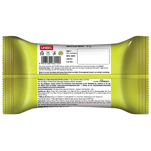 Unibic Cookies Pista Badam, 67.5 g