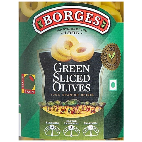 Borges Green Olives Sliced, 450 g