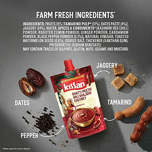 Kissan Khatti Meethi Imli Khajoor Chutney, 200 g