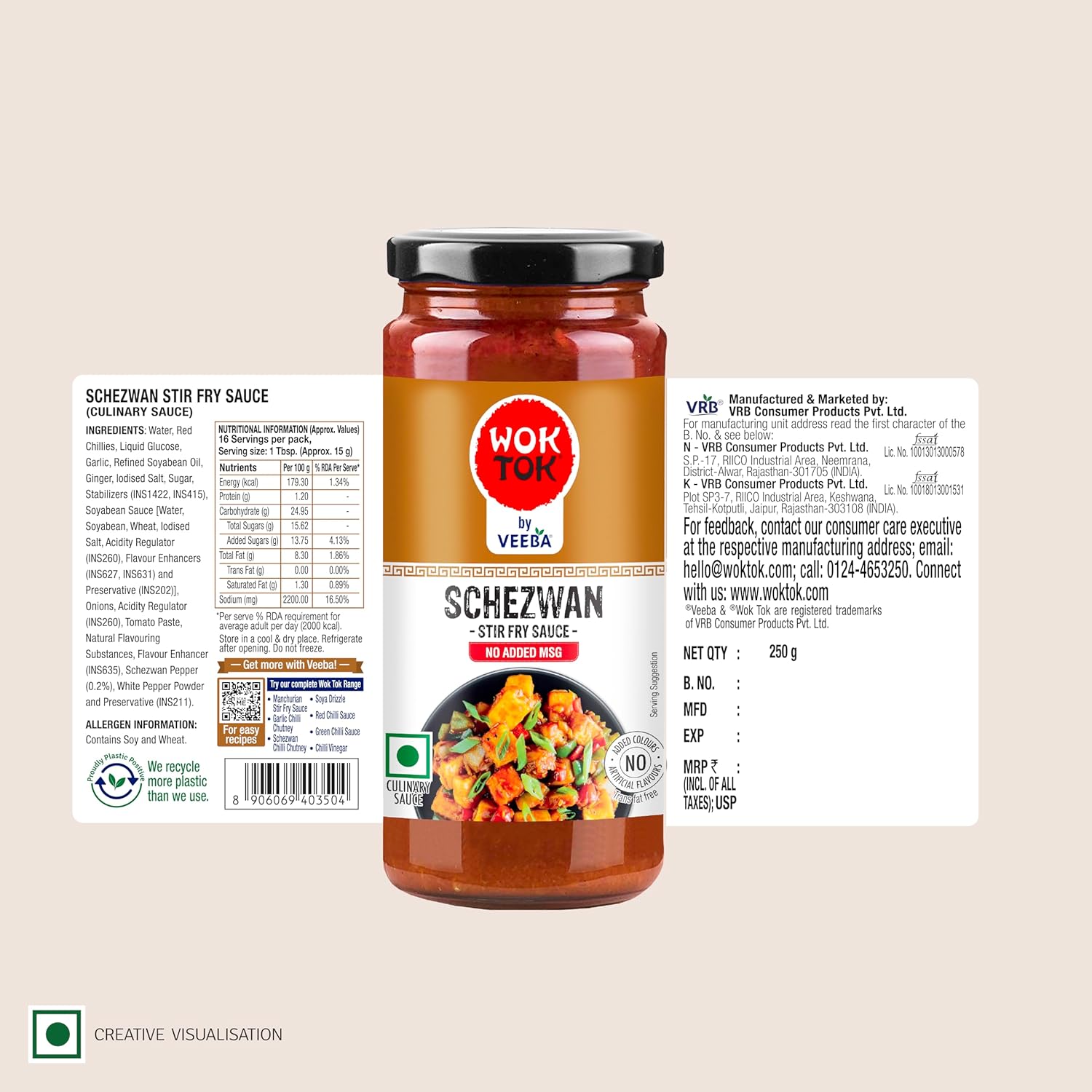 Wok Tok by Veeba Schezwan Stir-Fry Sauce, 250 g