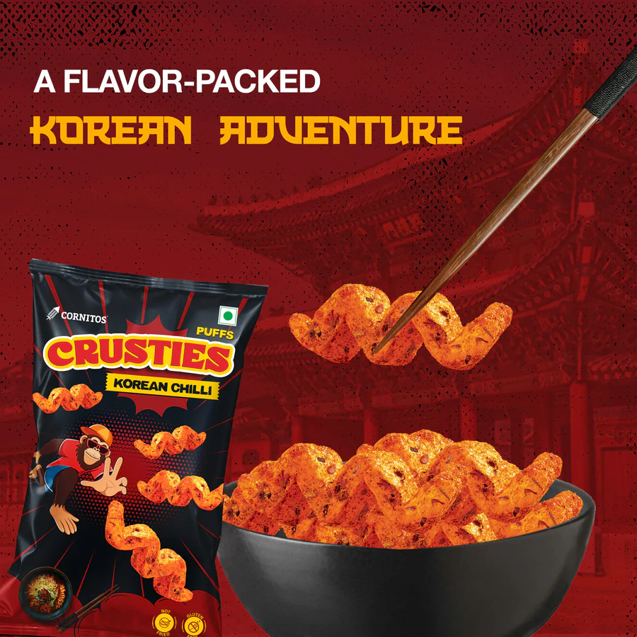 Cornitos Crusties Puffs Korean Chilli Flavour 44 g