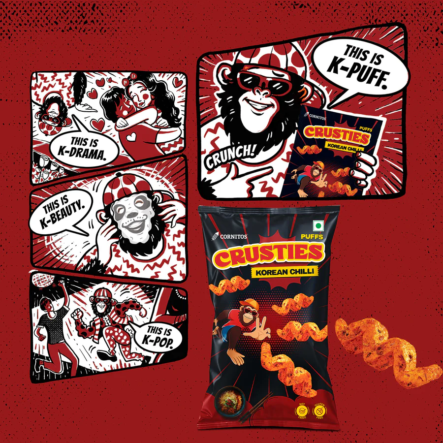 Cornitos Crusties Puffs Korean Chilli Flavour 44 g