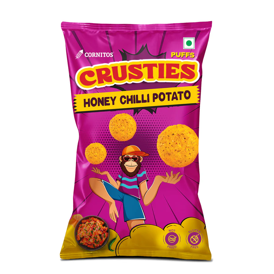Cornitos Crusties Puffs Honey Chilli Potato Flavour, 44 g