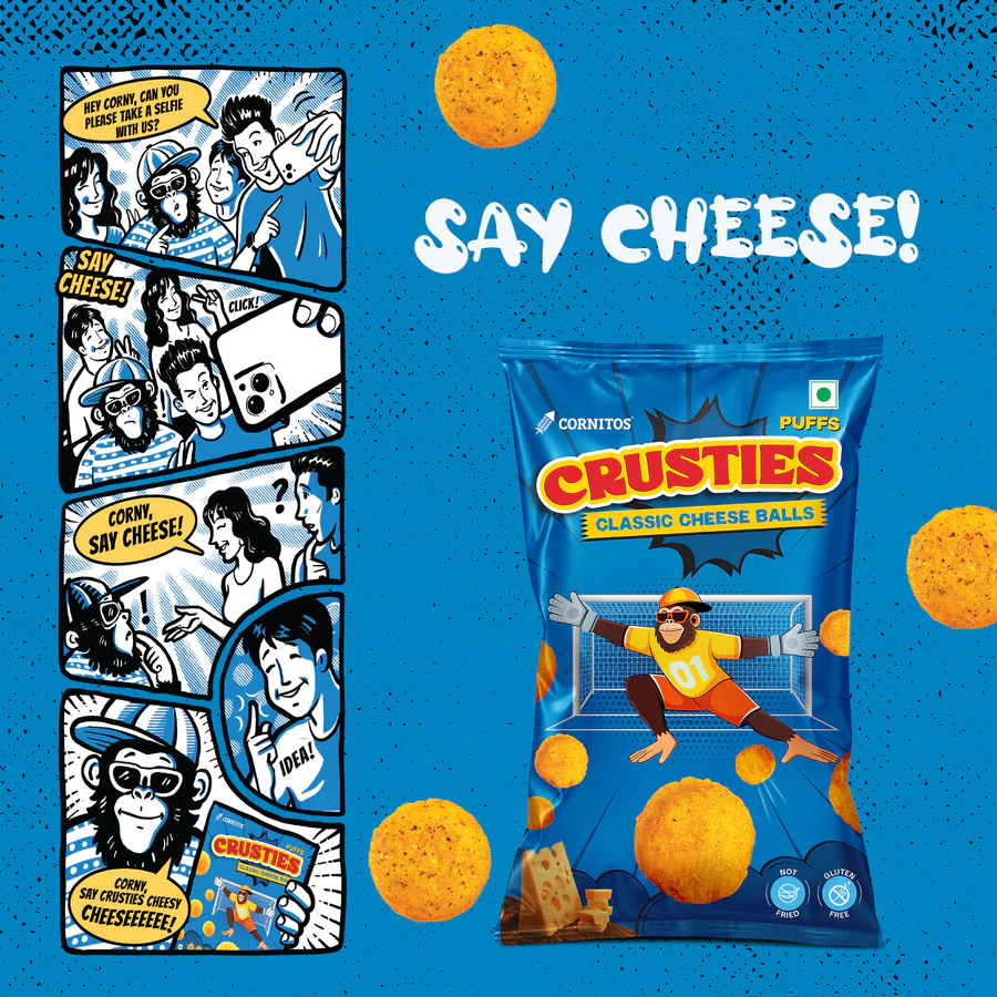 Cornitos Crusties Puffs Classic Cheese Flavour, 55g