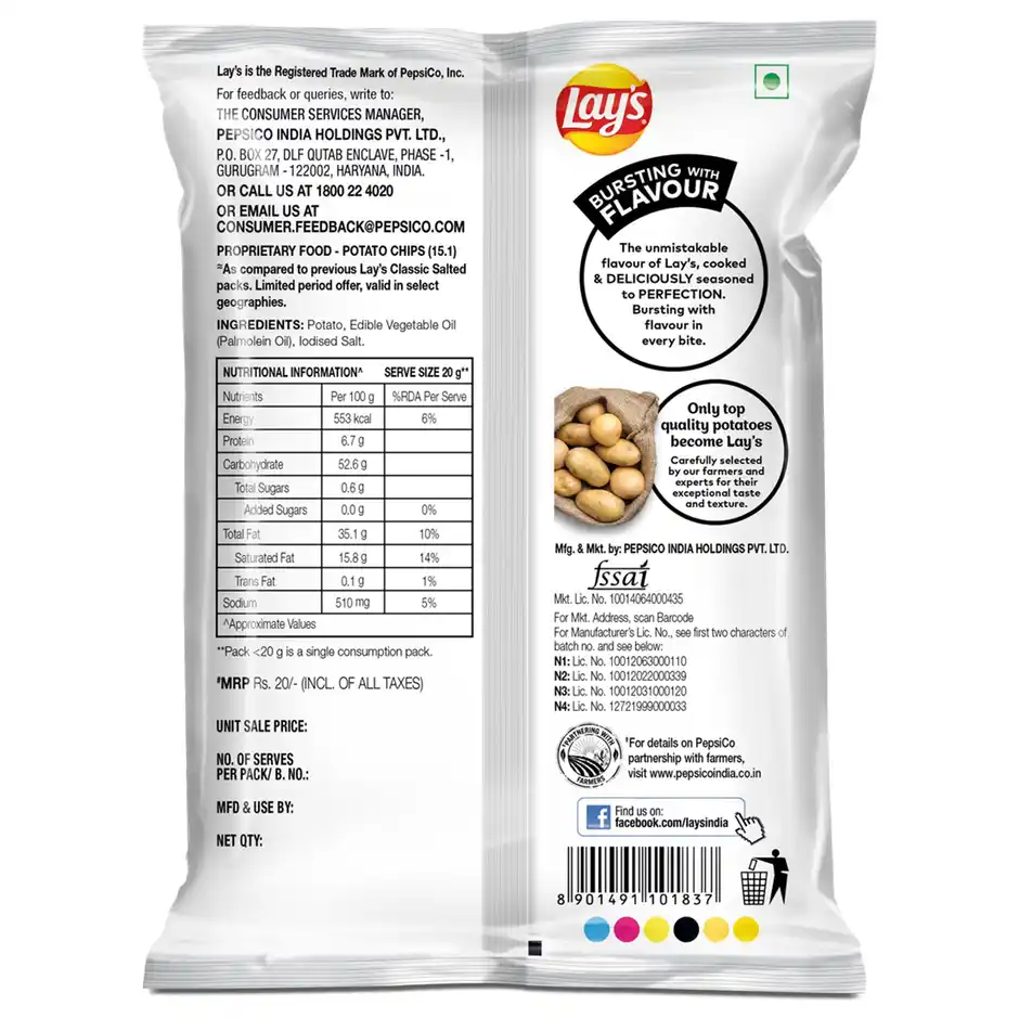 Lay's Classic Salted Chips, 51 g