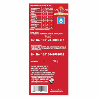 Aashirvaad Svasti Pure Cow Desi Ghee, 1 L