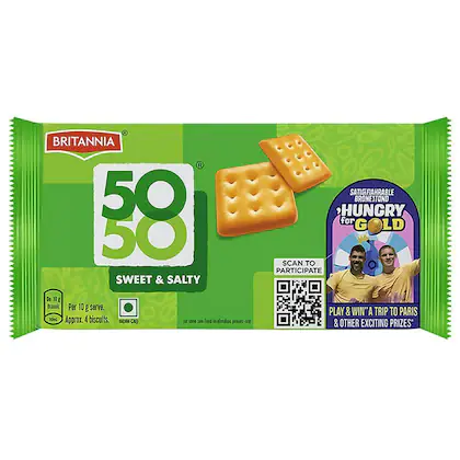 Britannia 50-50 Sweet & Salty Biscuits, 200 g