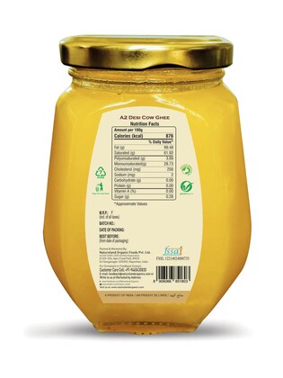 Natureland organics A2 Cow Ghee, 350 ml