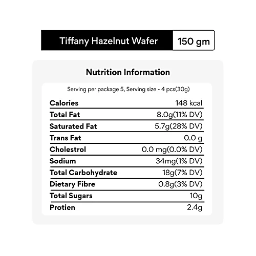 Tiffany Crunch 'n' Cream Hazelnut Flavored, 135 g