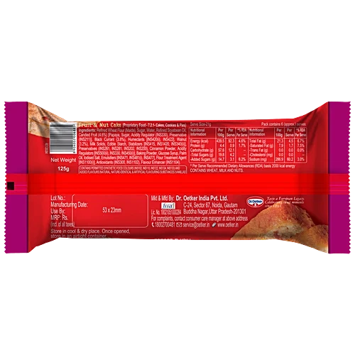 Dr.Oetker Kuppies Fruit & Nut Cake, 125 g