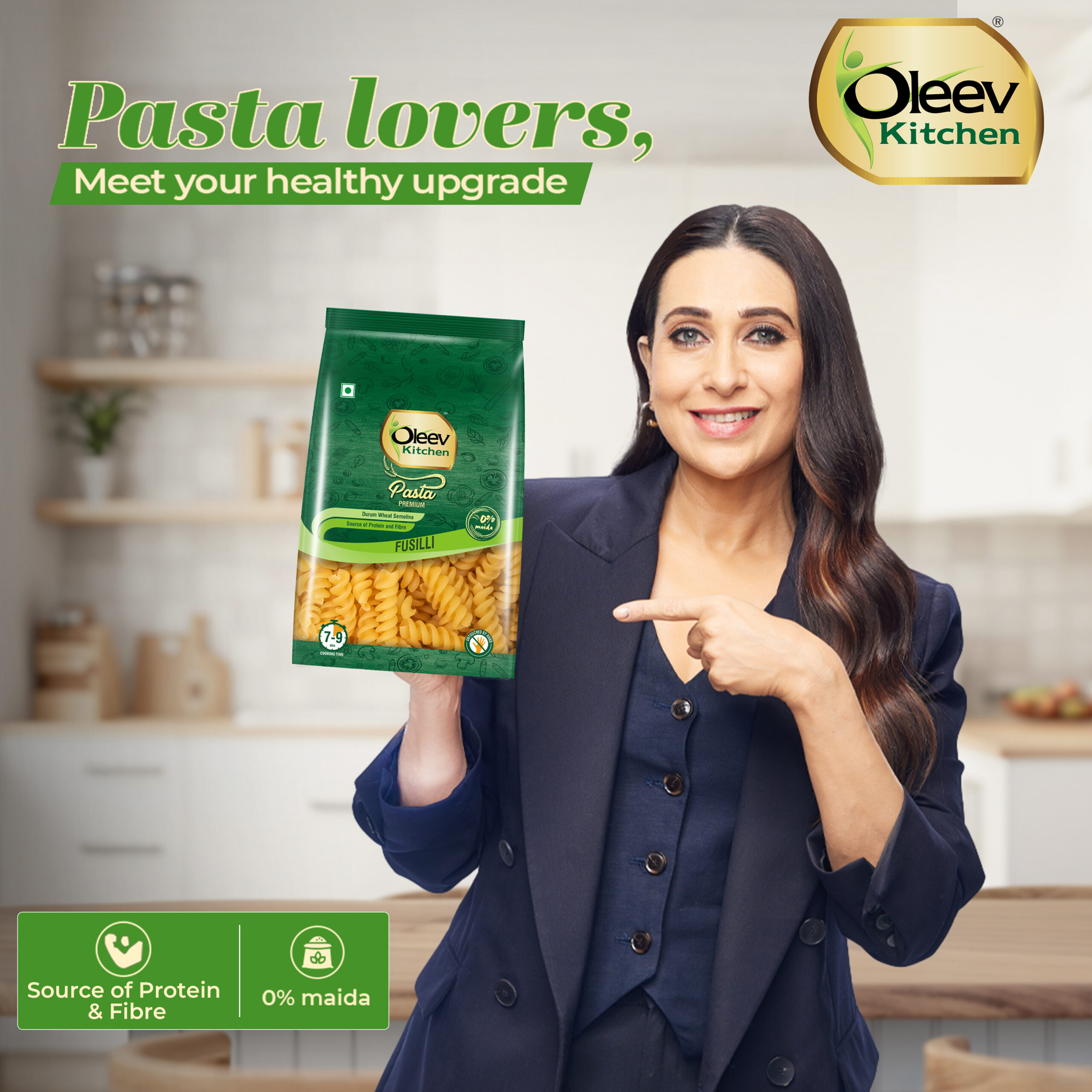 Oleev Kitchen Fusilli Pasta, 400 g Buy 1 Get 1