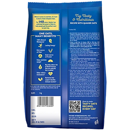 Quaker Rolled Oats, 1 kg
