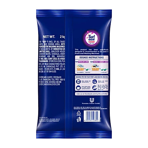 Surf Excel Matic Front Load Detergent Powder, 2 kg