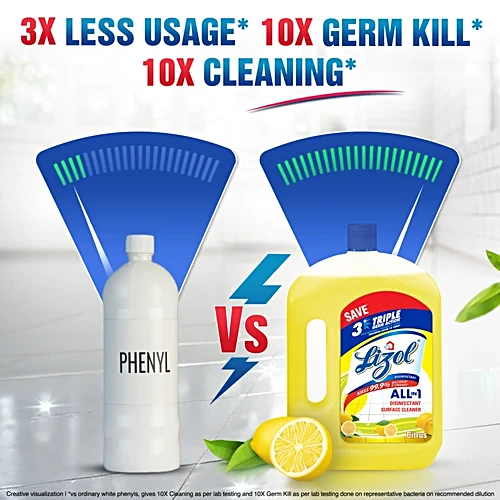 Lizol Disinfectant Surface Cleaner Citrus, 2 l