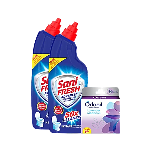 Sanifresh Toilet Cleaner, 500 ml (Pack of 2)(Get Odonil, 58 g Free)