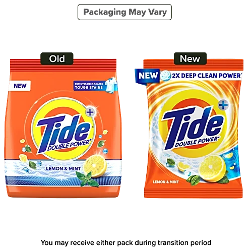 Tide Plus Double Power Detergent Washing Powder Lemon & Mint, 500 g