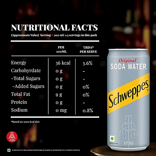 Schweppes Original Soda Water, 300 ml