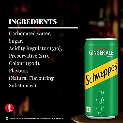 Schweppes Original Ginger Ale flavoured soft drink, 300 ml