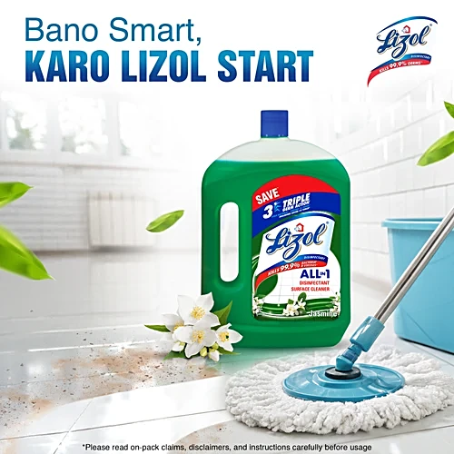 Lizol Disinfectant Surface Cleaner Jasmine, 2 L