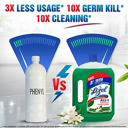 Lizol Disinfectant Surface Cleaner Jasmine, 2 L