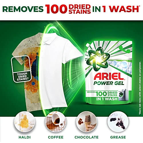 Ariel Power Gel Front Load Liquid Detergent, 2 kg