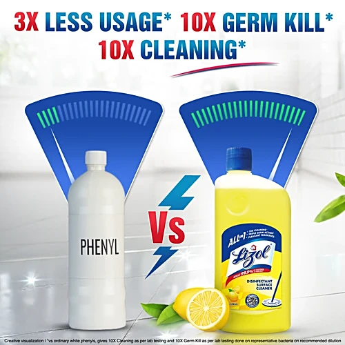Lizol Disinfectant Surface Cleaner Citrus, 625 ml