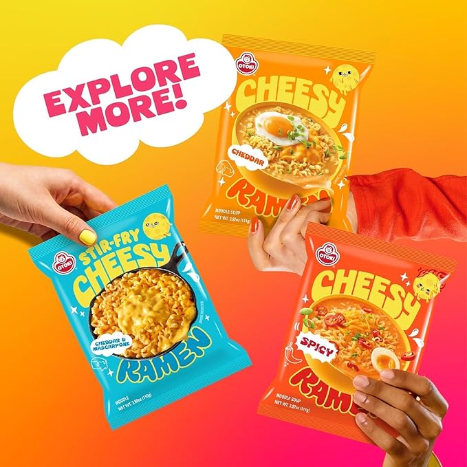 Ottogi Cheesy Stir-Fry Ramen Cheddar & Mascarpone, 110 g