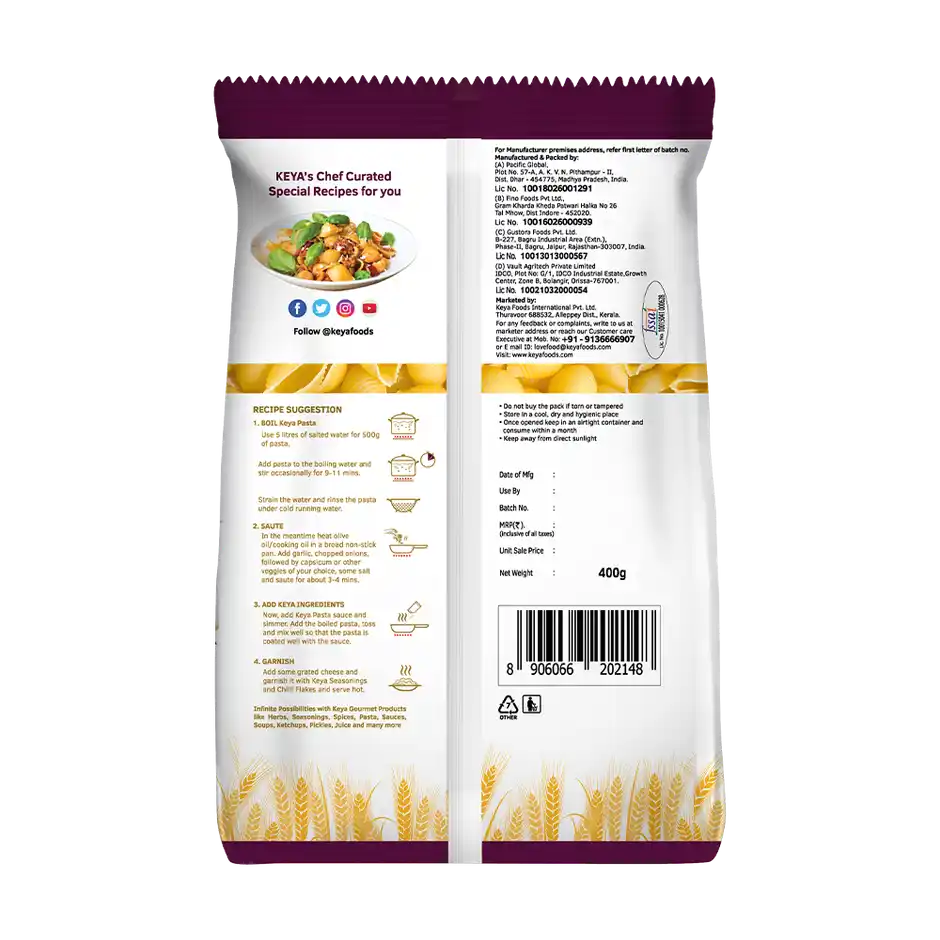 Keya Shell Pasta, 400 g Buy 1 Get 1