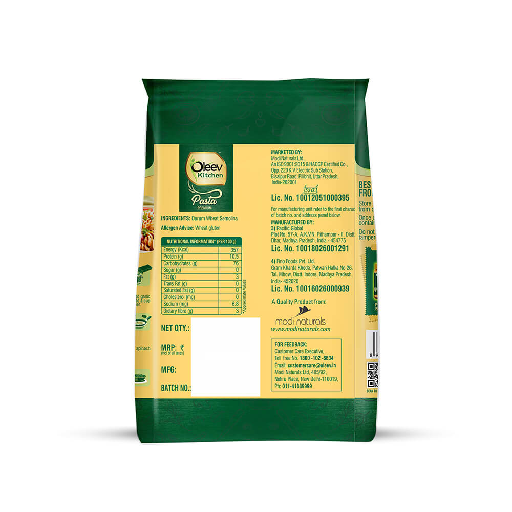Oleev Kitchen Fusilli Pasta, 400 g Buy 1 Get 1