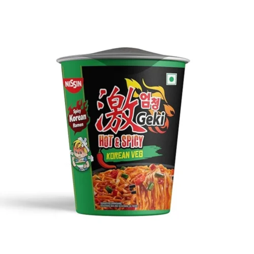 Nissin Geki Hot & Spicy Korean Veg Cup Noodles, 70 g