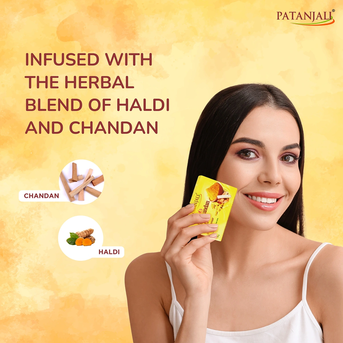 Patanjali Haldi Chandan Kanti Body soap, 75 g (Pack of 5)