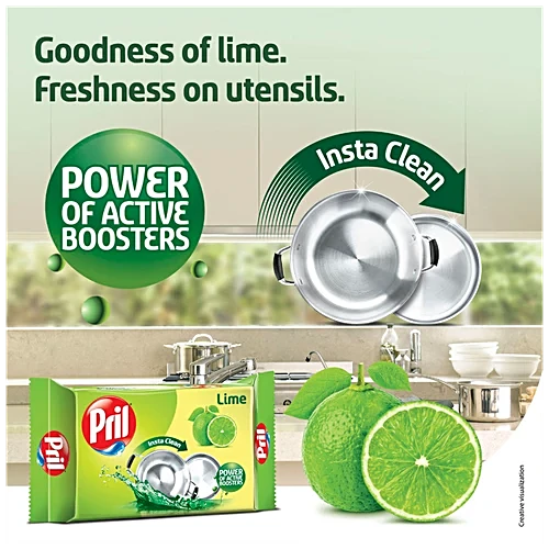 Pril Dishwash Bar Lime, 400 g ( 3 Pack)