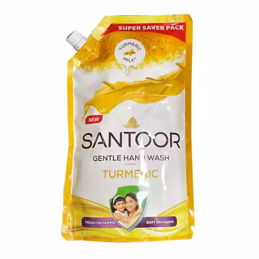Santoor Gentle Turmeric & Almond Milk Hand Wash, 650 ml